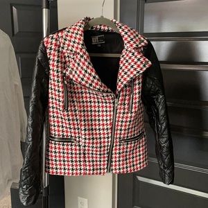 Kut from the Kloth tweed & faux leather jacket